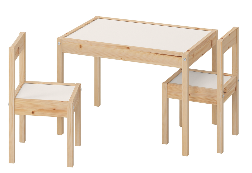 Oringial Ikea LATT table and chair in raw pine wood 